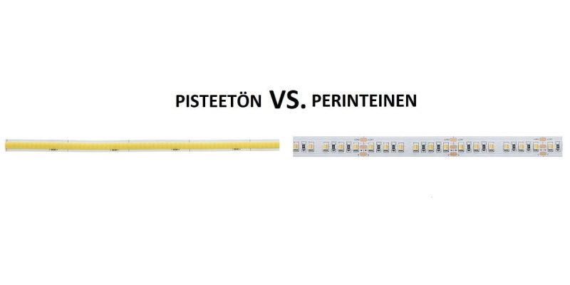 Pisteetön led nauha vs perinteinen led nauha Pisteetön led nauha vs perinteinen led nauha