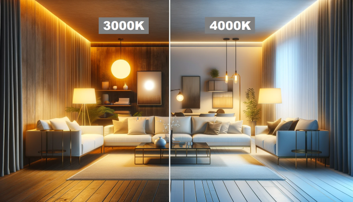 Wahl der Lichtfarbe 3000K vs 4000K Wahl der Lichtfarbe 3000K vs 4000K